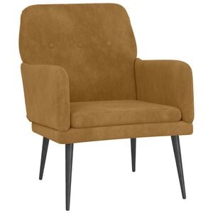 vidaXL Sill&oacute;n de terciopelo marr&oacute;n 62x79x79 cm