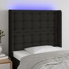 vidaXL Cabecero con LED de tela negro 103x16x118/128 cm