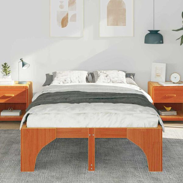 vidaXL Estructura de cama Marr&oacute;n 120 x 190 cm Madera de pino macizo