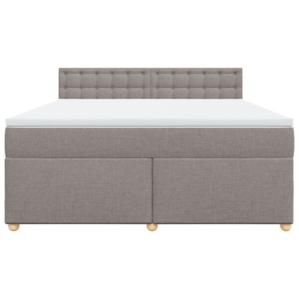 vidaXL Cama box spring con colch&oacute;n tela gris taupe 180x200 cm