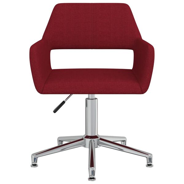 vidaXL Sillas de comedor giratorias 4 unidades tela rojo tinto