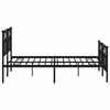 vidaXL Estructura cama sin colch&oacute;n con estribo metal negro 140x190 cm