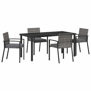 vidaXL Conjunto de Comedor de Jard&iacute;n 5 pcs Gris