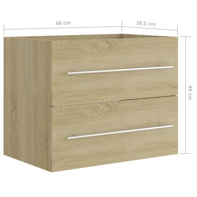 vidaXL Mueble de lavabo madera ingeniería roble Sonoma 60x38,5x48 cm