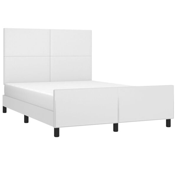 vidaXL Estructura de cama sin colch&oacute;n cuero sint&eacute;tico blanco 140x200cm