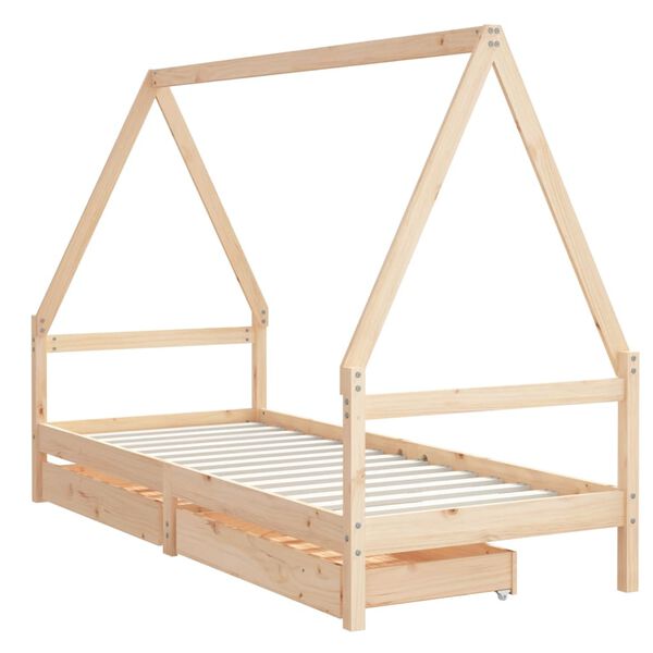 vidaXL Estructura de cama infantil con cajones madera pino 90x190 cm