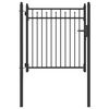 vidaXL Puerta de cerca BAARLO 100 x 100 cm Metal Negro Con cerradura
