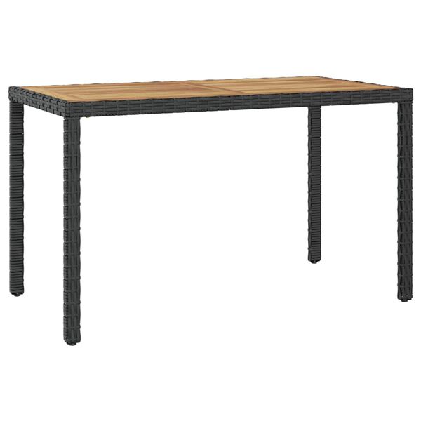 vidaXL Mesa de jard&iacute;n madera maciza acacia negro y marr&oacute;n 123x60x74 cm