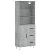 vidaXL Aparador alto madera contrachapada gris hormig&oacute;n 69,5x34x180 cm