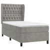 vidaXL Cama box spring con colch&oacute;n terciopelo gris claro 90x190 cm