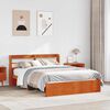 vidaXL Estructura de cama 2 pcs Marr&oacute;n cera Madera de Pino Macizo
