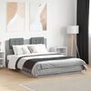 vidaXL Cama con cabecero madera de ingenier&iacute;a gris Sonoma 135x190 cm