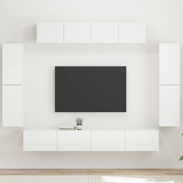 vidaXL Mueble de TV 8 pcs brillante