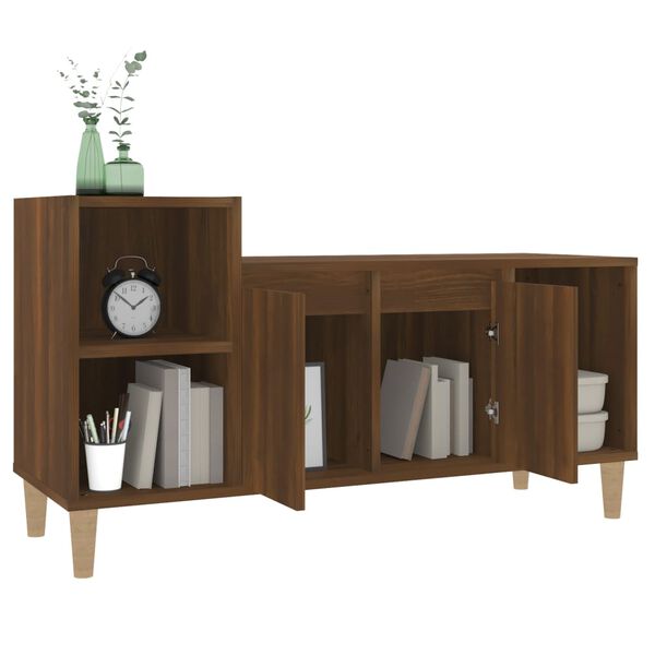 vidaXL Mueble para TV madera contrachapada marrón roble 100x35x55 cm