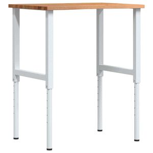 vidaXL Banco de trabajo madera roble marr&oacute;n claro 80x60x(71,5-98) cm