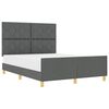 vidaXL Estructura de cama con cabecera Gris oscuro 160 x 200 cm tela