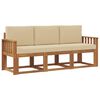 vidaXL Conjunto de sof&aacute;s de exterior 3 uds. Natural y Beige