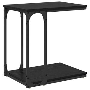 vidaXL Mesa lateral Roble Negro 50 x 35 x 52 cm Madera de ingenier&iacute;a