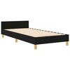 vidaXL Estructura de cama con cabecera Negro 90 x 200 cm tela