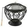 vidaXL Brasero y barbacoa 2 en 1 atizador acero inoxidable 59x59x60 cm