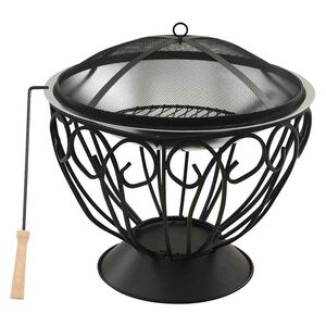 vidaXL Brasero y barbacoa 2 en 1 atizador acero inoxidable 59x59x60 cm