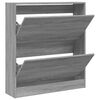 vidaXL Zapatero de madera de ingenier&iacute;a gris Sonoma 80x21x87,5 cm