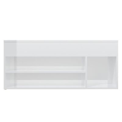 vidaXL Banco zapatero contrachapado blanco brillante 105x30x45 cm