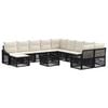 vidaXL Conjunto de sof&aacute;s de jard&iacute;n 12 uds. Negro rat&aacute;n sint&eacute;tico
