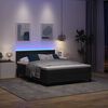 vidaXL Cama Box Spring LED con colch&oacute;n Negro 140 x 190 cm Terciopelo