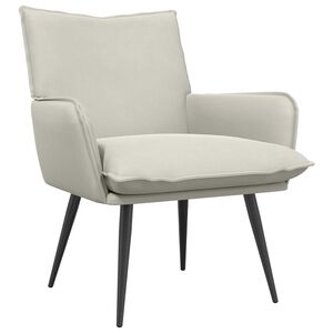 vidaXL Sill&oacute;n Crema Terciopelo