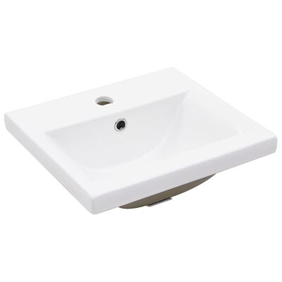 vidaXL Mueble de baño con lavabo madera contrachapada blanco