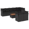 vidaXL Set de sof&aacute;s de jard&iacute;n 8 piezas y cojines rat&aacute;n sint&eacute;tico negro