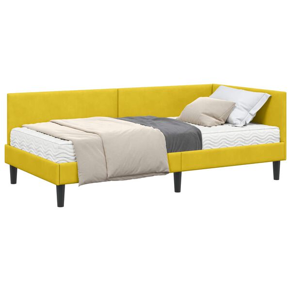 vidaXL Estructura de Cama Esquina con Colch&oacute;n Otro 2 pcs Amarillo