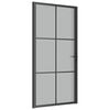 vidaXL Puerta interior de vidrio y aluminio negro mate 102,5x201,5 cm