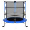 vidaXL Cama el&aacute;stica con red de seguridad redonda azul 140x160 cm