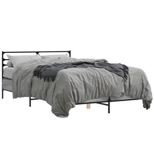 vidaXL Estructura cama madera ingenier&iacute;a metal gris Sonoma 135x190 cm