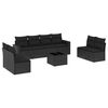 vidaXL Set de sof&aacute;s de jard&iacute;n 8 piezas y cojines rat&aacute;n sint&eacute;tico negro