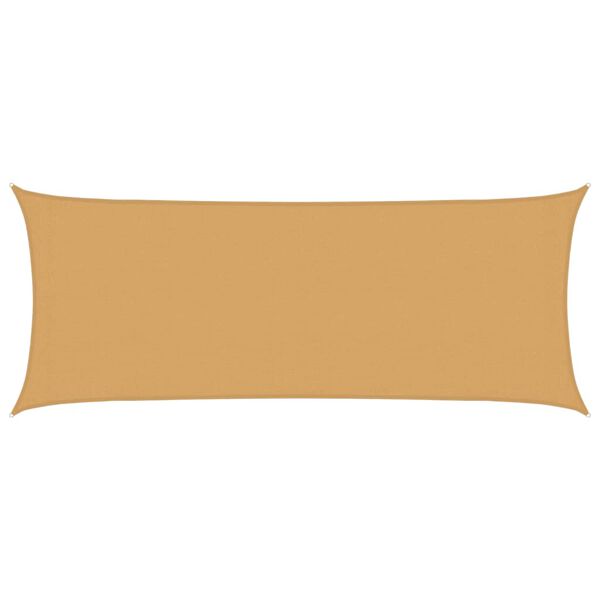 vidaXL Toldo de vela rectangular HDPE arena 160 g/m&sup2; 2x5 m