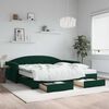 vidaXL Sof&aacute; cama nido con cajones terciopelo verde oscuro 100x200 cm