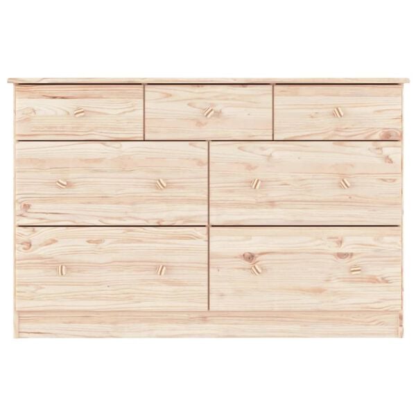 vidaXL C&oacute;moda cajonera ALTA madera maciza pino 112x35x73 cm