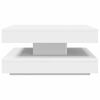 vidaXL Mesa de centro giratoria 360 grados blanco 70x70x34,5 cm