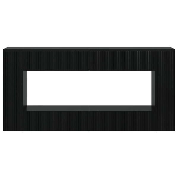 vidaXL Mesa Consola Rayado Negro 155 x 29 x 74 cm Madera de ingenier&iacute;a