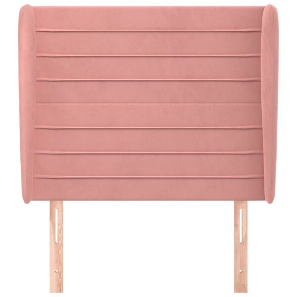 vidaXL Cabecero con orejas de terciopelo rosa 93x23x118/128 cm