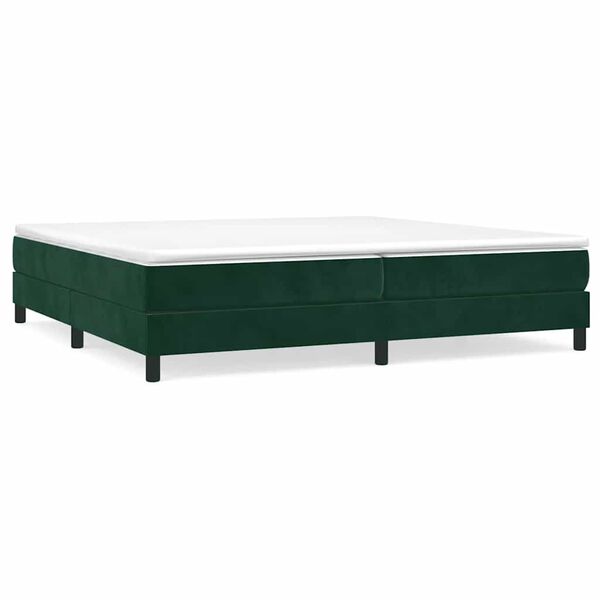 vidaXL Estructura Estructura de cama con somier terciopelo verde oscuro 200x200 cm