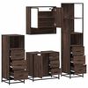 vidaXL Set de muebles baño 4 pzas madera contrachapada roble marrón