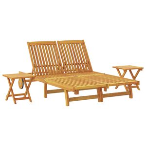 vidaXL Tumbona Marr&oacute;n Madera de Acacia S&oacute;lida