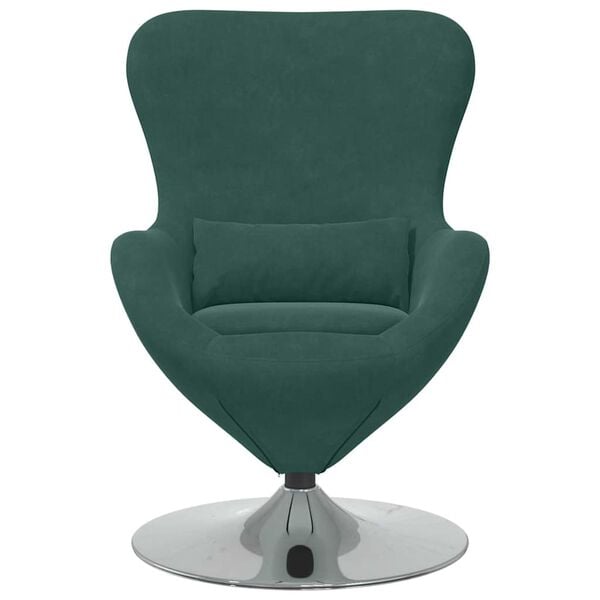 vidaXL Sill&oacute;n huevo Verde oscuro Terciopelo