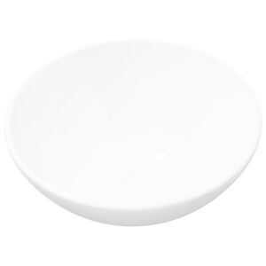 vidaXL Lavabo de cuarto de ba&ntilde;o redondo cer&aacute;mica blanco