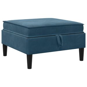 vidaXL Taburete de Sof&aacute; con Almacenamiento Azul Terciopelo