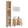 vidaXL Set de muebles de ba&ntilde;o 3 pzas madera contrachapada roble Sonoma